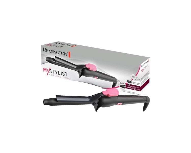 Remington My Stylist CI1A119 19mm Curling Iron with Ceramic Coating for Defined Ringlet Curls Black/Pink