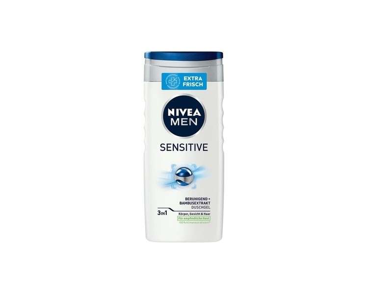 Nivea Men Sensitive Shower Gel with Bamboo Extract for Body, Face and Hair 250ml