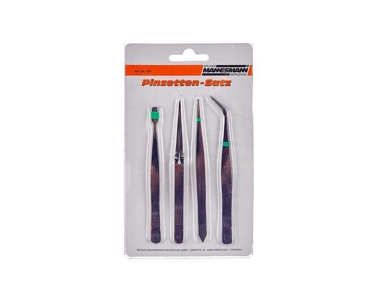 Mannesmann 4-Piece Tweezer Set M 615