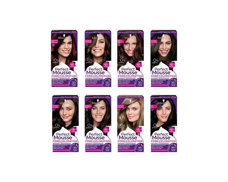 Schwarzkopf Perfect Mousse Foam Collection 0% Ammonia Permanent Hair Dye Shades