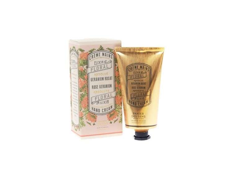 Panier des Sens Geranium Hand Cream 75ml - Natural Cosmetics with Olive Oil - Moisturizing Cream for Very Dry Hands - Naturally Scented