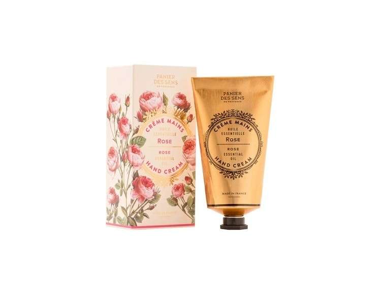 Panier des Sens Rose Hand Cream 75ml with Shea Butter - Moisturizing Cream for Very Dry Hands - Natural Moisturizer