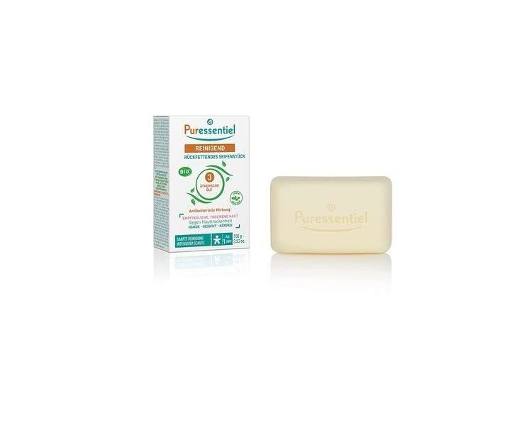 Puressentiel Organic Cleansing Soap with 3 Essential Oils for Face, Hands, and Body 100g