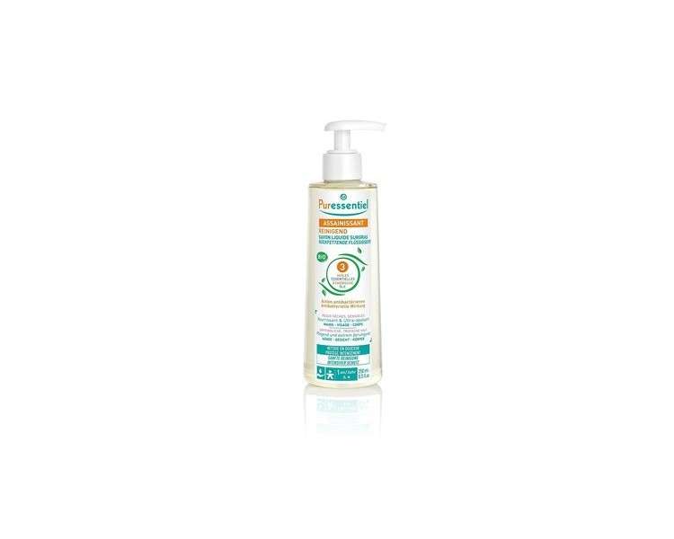 Puressentiel Cleansing and Nourishing Liquid Soap with 3 Organic Essential Oils for Face, Hands, and Body 250ml