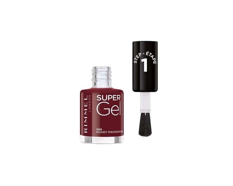 Rimmel Super Gel 069 Moody Mahogany Nail Polish Jar 12ml