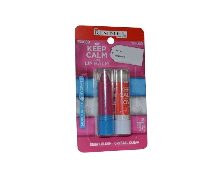 Rimmel Keep Calm and Lip Balm + No.030 Berry Blush + No.060 Crystal Clear