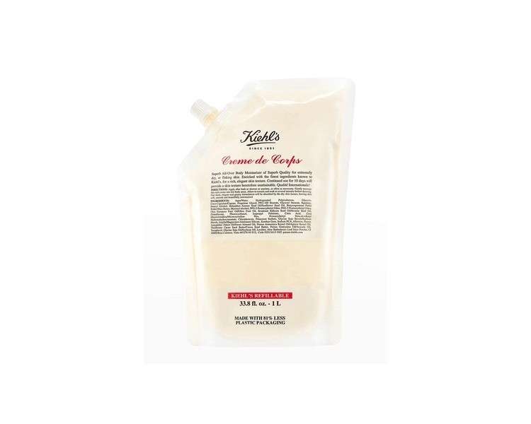 Kiehl's Creme de Corps Body Lotion Refill Pouch 33.8 Ounce