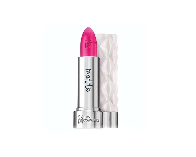 IT Cosmetics Pillow Lips Lipstick 11:11 Bright Fuchsia Matte Finish with Collagen Beeswax and Shea Butter 0.13 oz