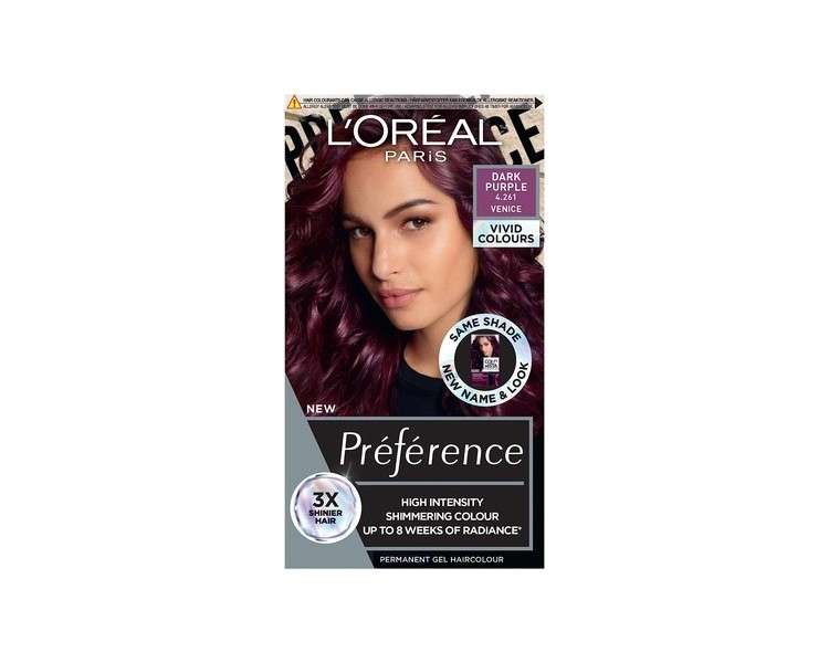 L'Oréal Paris Preference Vivids Permanent Hair Colour Dark Purple 4.26 204ml