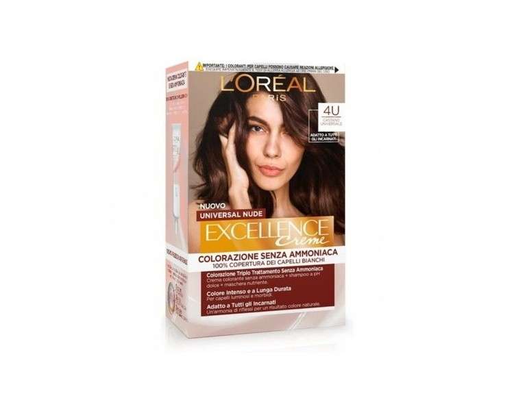 L'Oreal Paris Excellence Universal Nude Hair Dye N. 4U Universal Brown