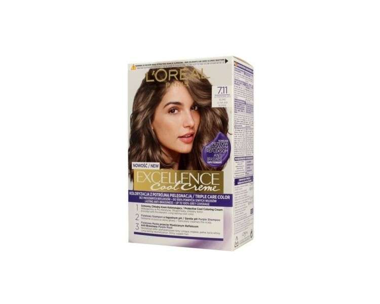 Loreal Excellence Cool Creme Hair Color Cream 7.11 Ultra Gray Blonde