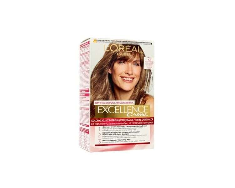 Loreal Excellence Creme Hair Color 7.1 Ash Blonde
