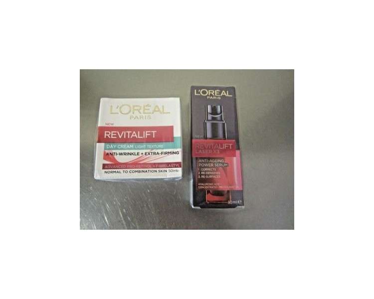 L'OREAL Revitalift Laser X3 Anti Ageing Serum 30ml and Revitalift Day Cream 50ml