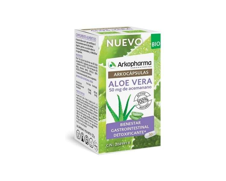 Organic Aloe Vera Gastrointestinal Supplement 30 Capsules