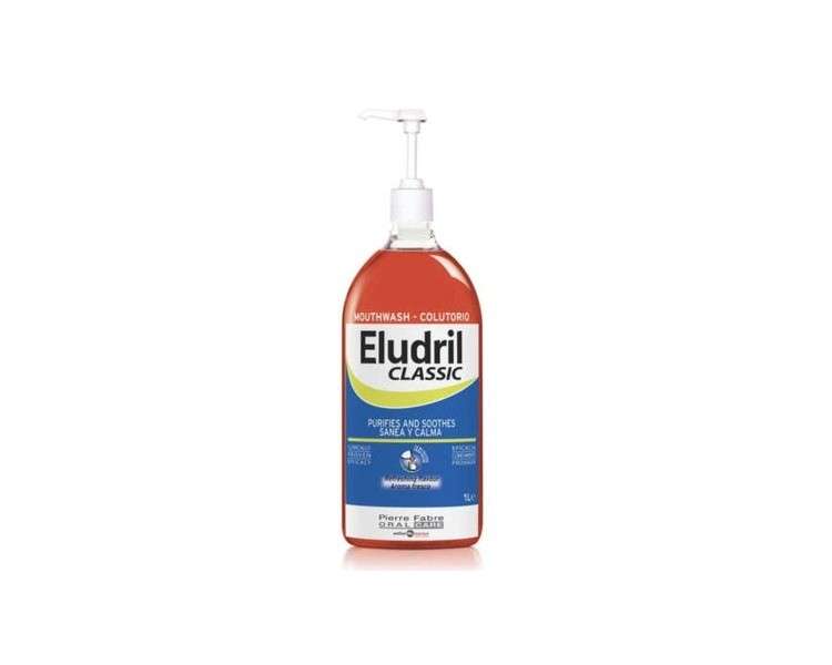 Eludril Classic Antibacterial Mouthwash 1L with Pump 0.1% CHX