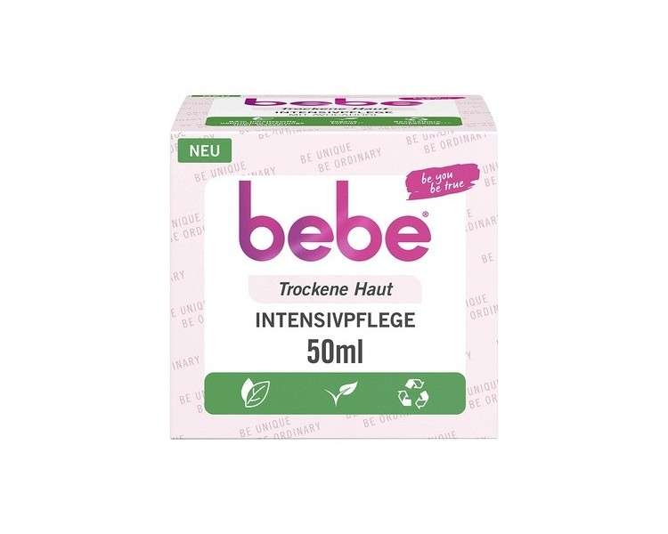 bebe Intensive Face Cream with Avocado Oil and Shea Butter for Dry Skin