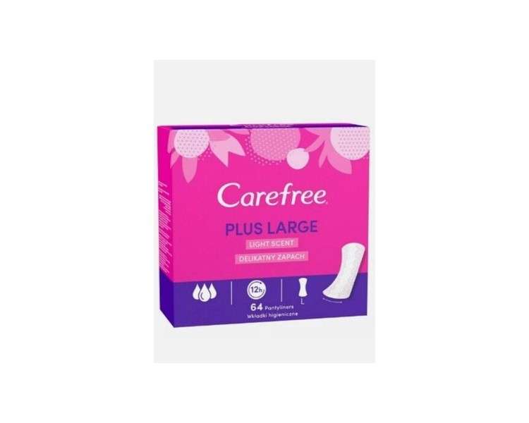 Carefree Plus Large Light Scent Panty Liners 64 Pack