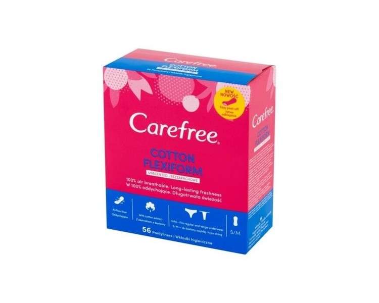 Carefree Cotton Flexiform Unscented Women's Pads 56 Count