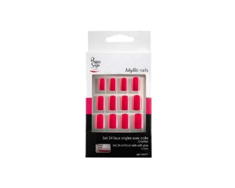 Peggy Sage Set 24 Fake Nails Idyllic Nails + Glue 150077 Fuchsia