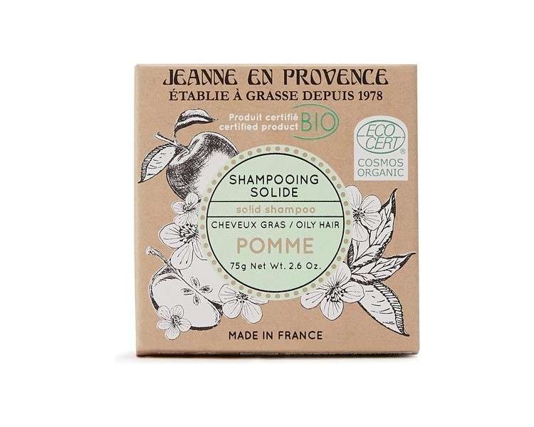 Jeanne En Provence Solid Apple Shampoo Organic 75g Made in France