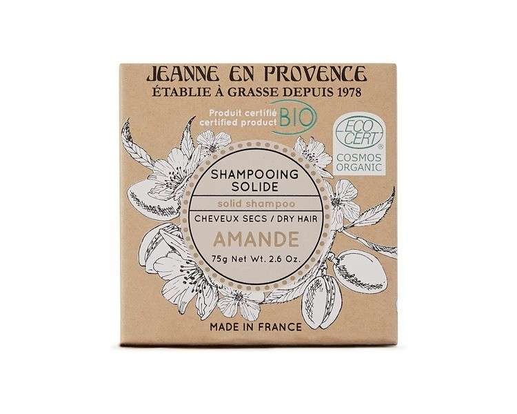 Jeanne En Provence Solid Shampoo Almond Bio Made in France 75g