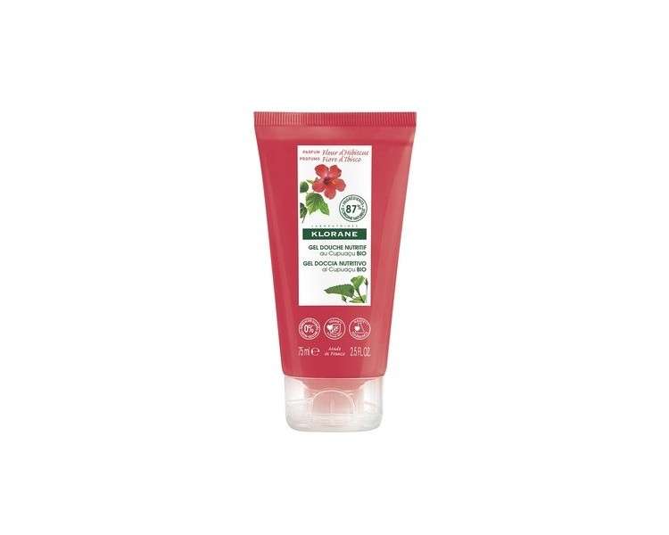 Klorane Nourishing Shower Gel with Organic Cupuaçu Butter and Hibiscus Flower 75ml