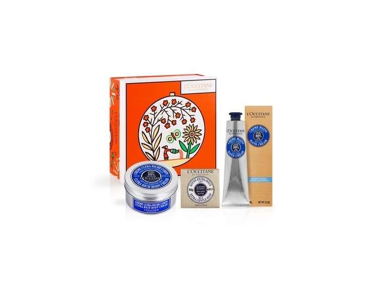 L'OCCITANE Senteur Karité Body Care Set - Ultra-Rich Shea Body Cream 200ml, Shea Hand Cream 75ml, and Verbena Shea Soap 50g