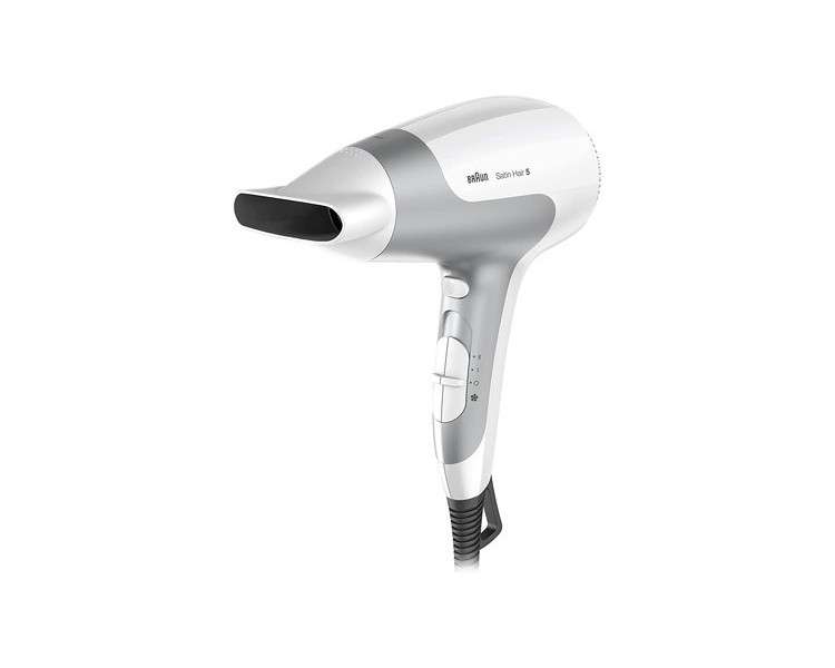 Braun Satin Hair 5 Power Perfection Professional Hair Dryer with IonTec HD580 White and Silver