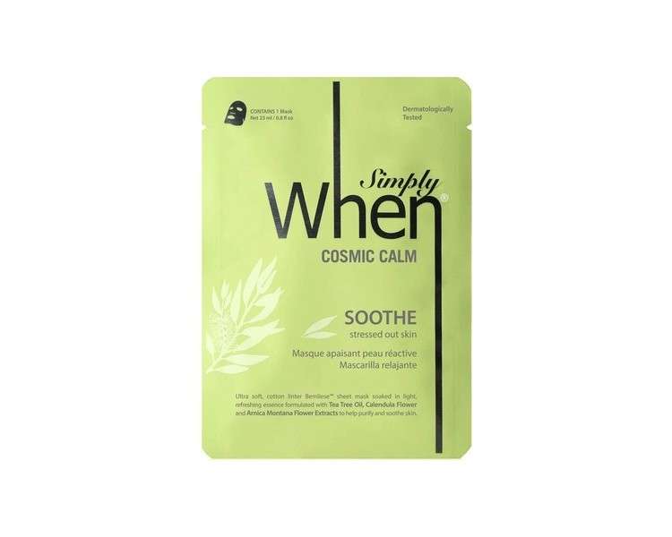 Simply When Cosmic Calm Soothe Ultra Soft Cotton Linter Bemliese Unisex Facial Sheet Mask