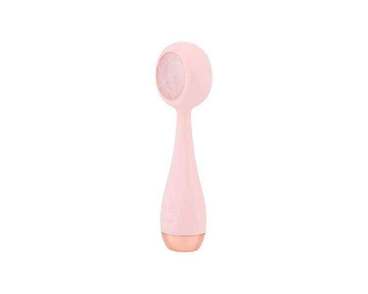 PMD Clean Pro RQ Smart Facial Cleansing Device with Silicone Brush and Rose Quartz Gemstone ActiveWarmth Anti-Aging Massager Waterproof SonicGlow Vibration Clear Pores and Blackheads Blush