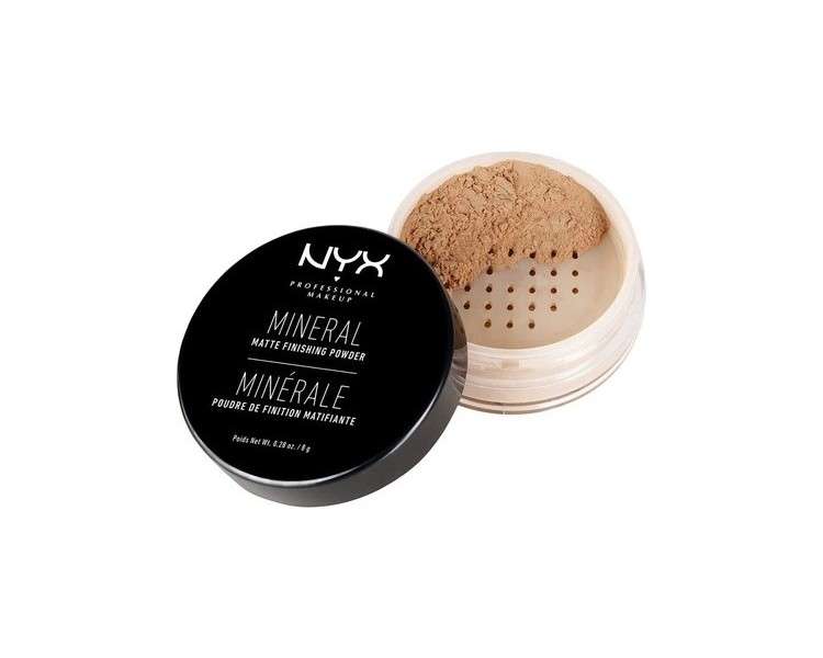 NYX Professional Makeup Mineral Finishing Powder Matte Finish Oil Absorbing Vegan Formula Medium/Dark 02 - Loose Format