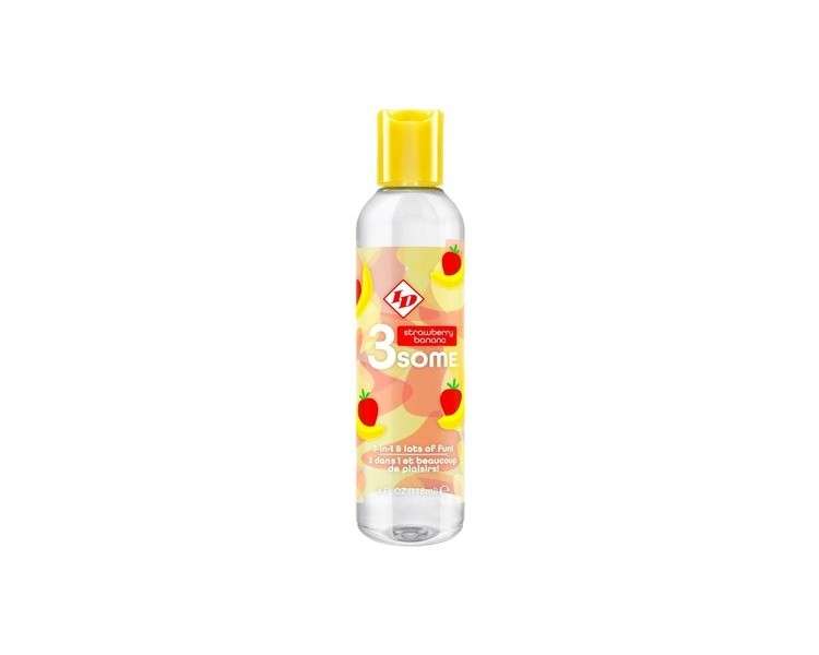 ID 3Some 3-In-1 Lubricant Strawberry Banana 4oz Personal Intimate Lube