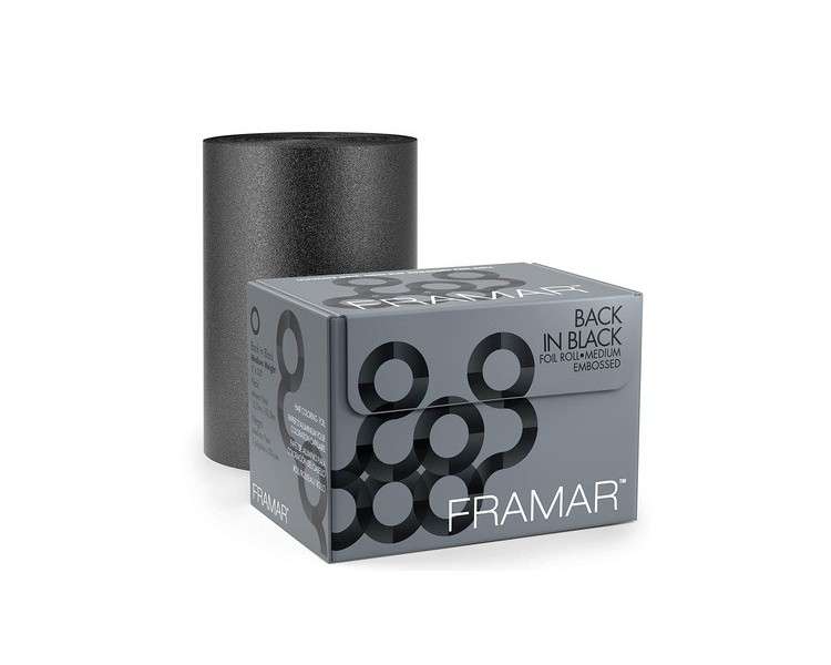 Framar Back in Black Embossed Aluminum Foil for Hair Color Medium 320m