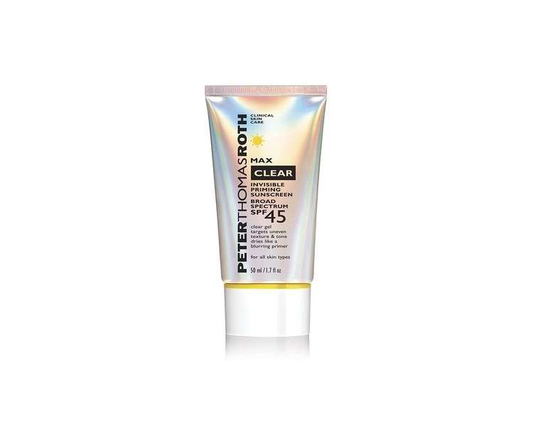 Peter Thomas Roth Max Clear Invisible Priming Sunscreen Broad Spectrum SPF 45 1.7 fl. oz.