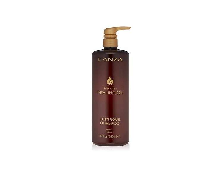 L'ANZA Keratin Healing Oil Shiny Shampoo for Damaged Hair 950ml - Sulfate-Free, Paraben-Free, Gluten Free