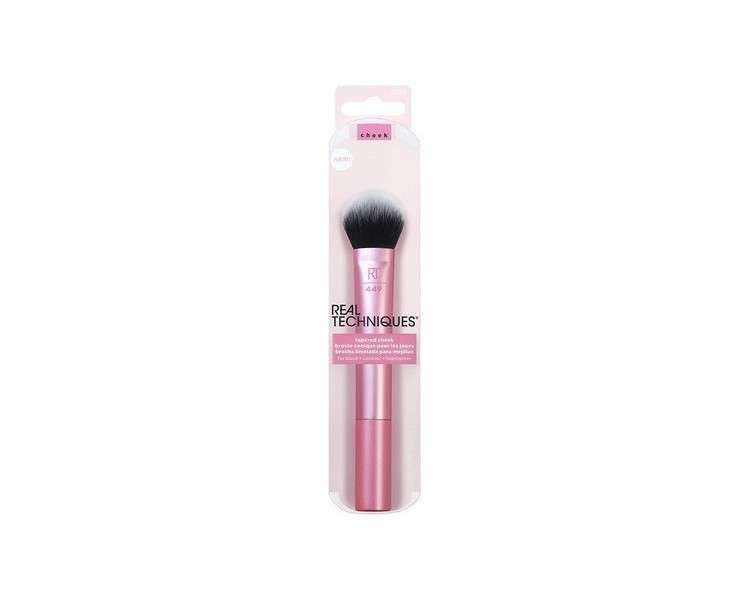 Real Techniques Tapered Cheek Makeup Brush for Blush Highlighter or Loose Powder - Pink