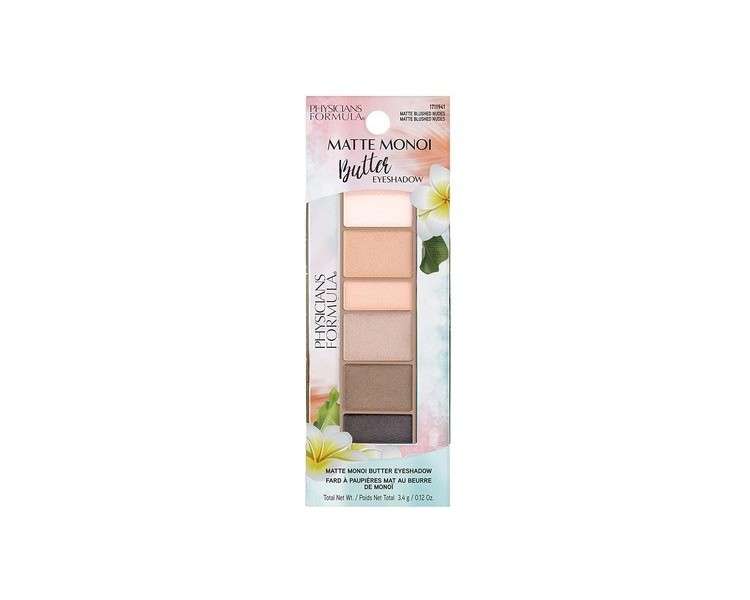 Physicians Formula Matte Monoi Butter Eyeshadow Palette with Monoi, Murumuru, Cupuaçu, and Tucuma Butter - Matte Blushed Nude