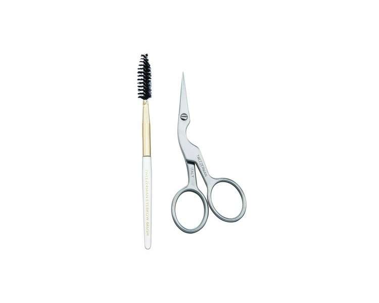 Tweezerman Studio Collection Stainless Steel Eyebrow Scissors with Brush