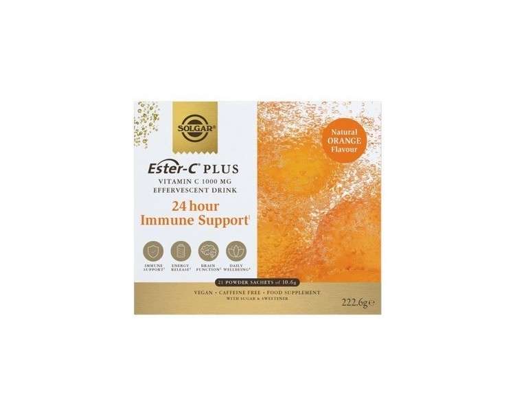 Solgar Ester-C Plus Effervescent Vitamin C 1000mg Drink Powder 21 Pack