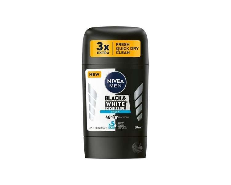 NIVEA Black & White Fresh Antiperspirant Stick 50ml