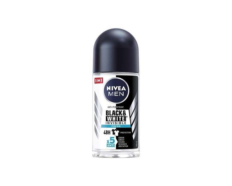 NIVEA Black&White Invisible Fresh Roll-On Antiperspirant 50ml