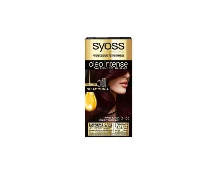 Syoss Oleo Intense Ammonia-Free Hair Color 3-22 Bordeaux