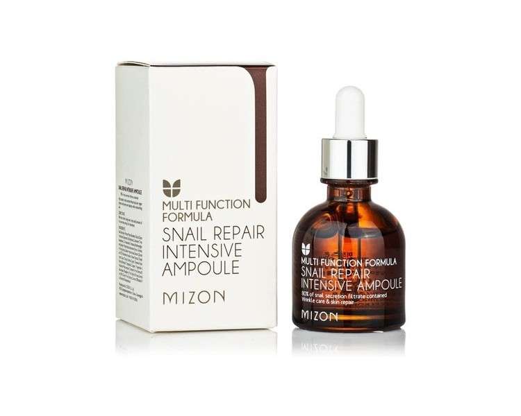 Mizon Snail Repair Intensive Ampoule 30ml - 80% Snail Mucin Extract Repair Serum for Anti-Aging and Collagen Generation - Korean Skin Care