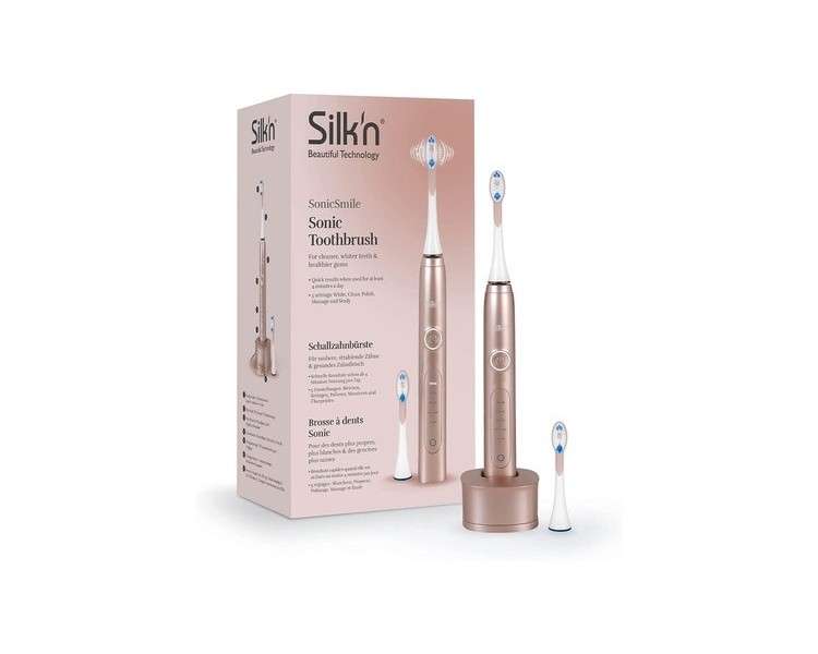 Silk'n SonicSmile Rose Gold Electric Sonic Toothbrush for Clean and White Teeth - Up to 31,000 Vibrations per Minute