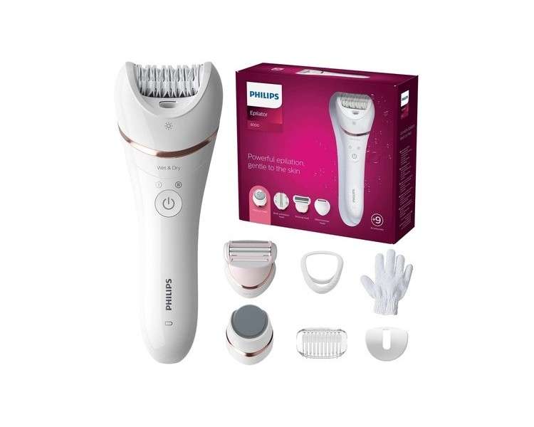 Philips Series 8000 Epilator for Legs, Body, and Feet Wet and Dry Model BRE740/10