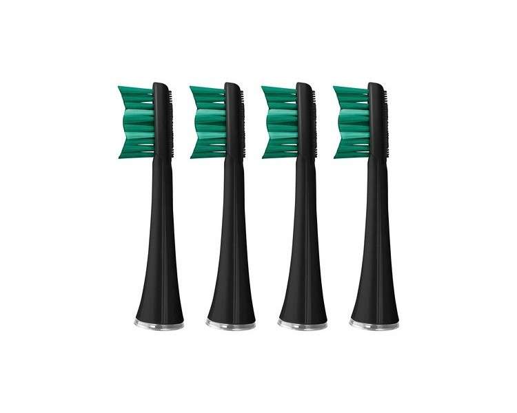 SENCOR SOX 004BK Replacement Heads Compatible with SENCOR SOC Toothbrushes 4 Pack Black