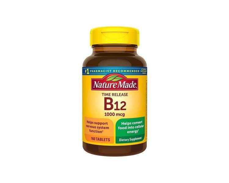 Nature Made Vitamin B12 1000mcg Dietary Supplement for Energy Metabolism Support 160 Time Release Tablets