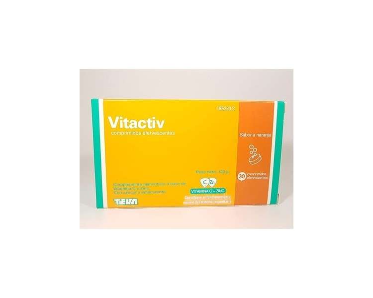 Vitactiv Orange Flavored Effervescent Tablets 30 Count