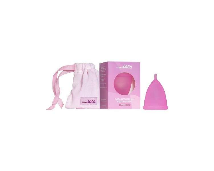 FARMA INCA Menstrual Cup Sizes S, M, and L - Medical Grade Silicone, Hypoallergenic, 100% Safe, Easy to Use, Up to 12 Hours Protection, with Carrying Case - Size L