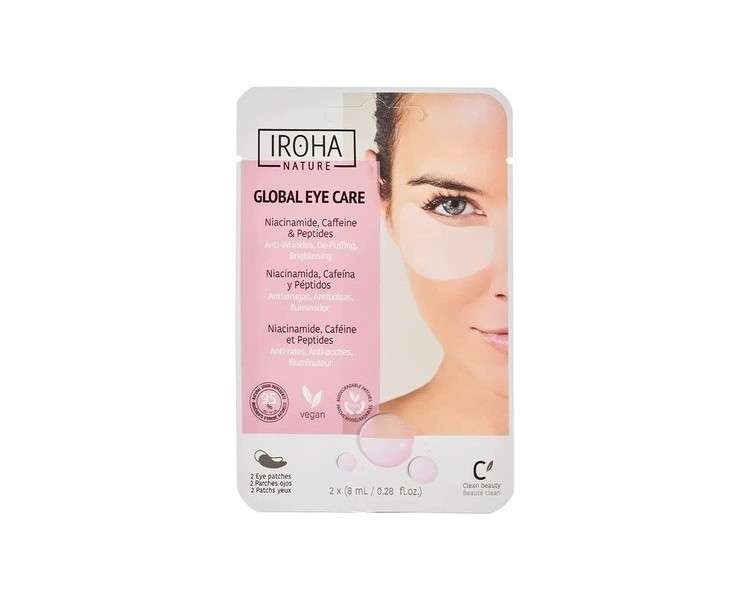 Iroha Nature Eye Patch with Nacinamide, HA, and Caffeine - Pack of 2